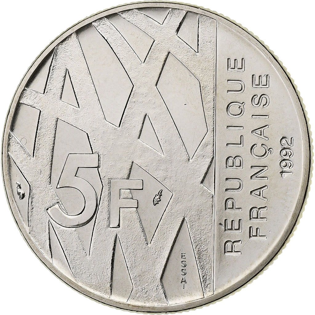 Francia, 5 Francs, Pierre Mendès France, 1992, Monnaie de Paris, Pattern