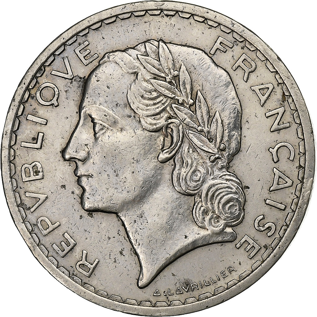 Francia, 5 Francs, Lavrillier, 1938, Paris, Nichel, SPL-, Gadoury:760, KM:888