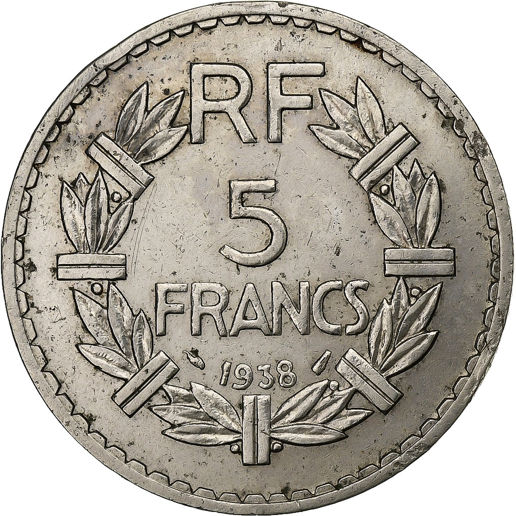 Francia, 5 Francs, Lavrillier, 1938, Paris, Nichel, SPL-, Gadoury:760, KM:888