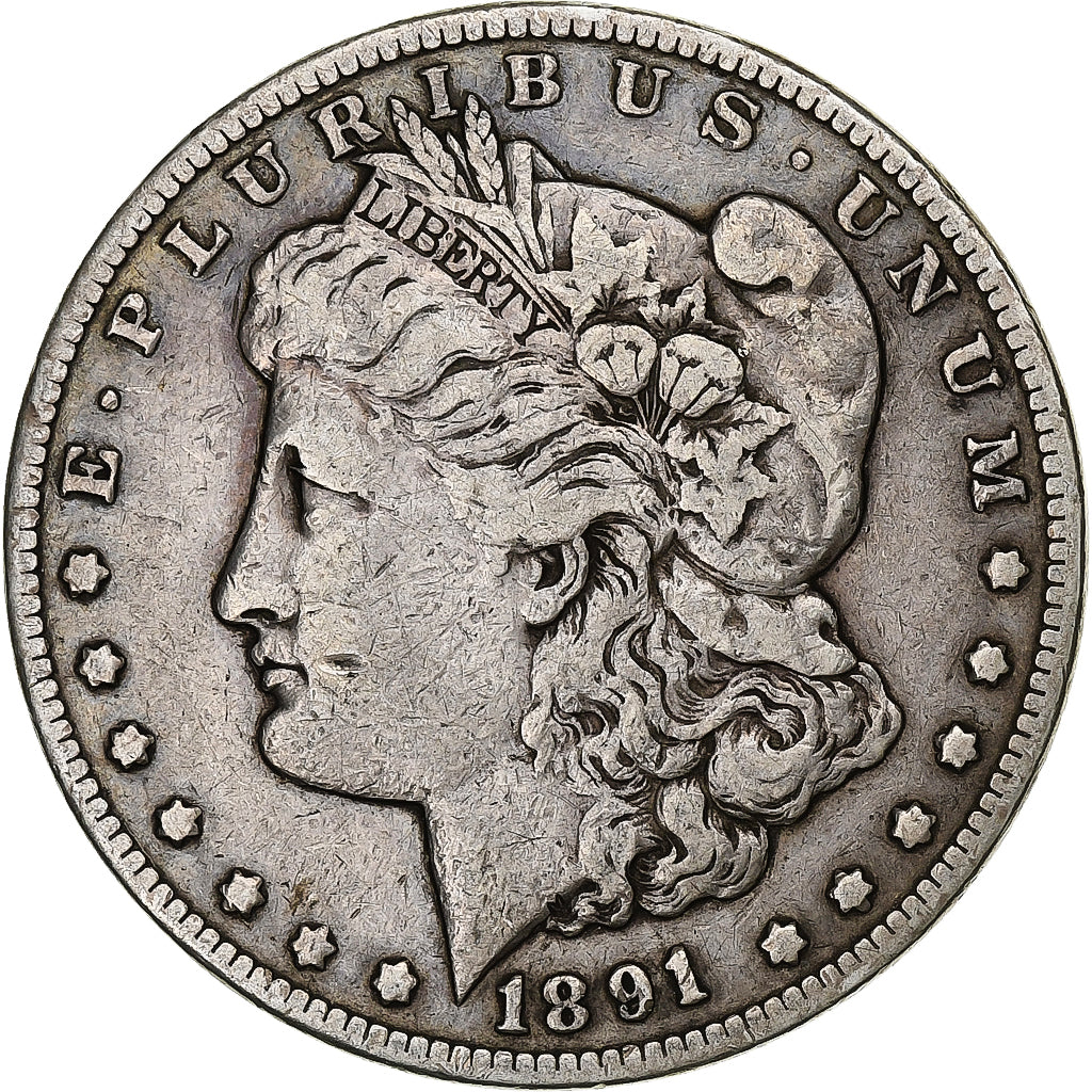 United States, Dollar, Morgan, 1891, Carson City, Silver, VF(30-35), KM:110
