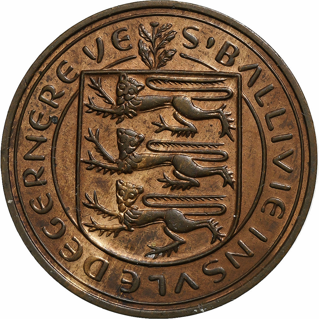 Guernsey, Elizabeth II, 8 Doubles, 1959, London, Bronze, MS(60-62), KM:16