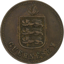 Guernsey, 2 Doubles, 1914, Heaton, Bronze Plated Copper, VF(30-35), KM:12