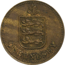 Guernsey, 2 Doubles, 1920, Heaton, Bronze Plated Copper, EF(40-45), KM:12