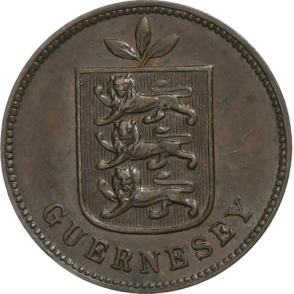 Guernsey, Double, 1911, Heaton, Bronze, AU(50-53), KM:10