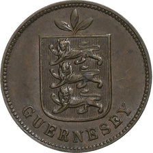 Guernsey, Double, 1911, Heaton, Bronze, AU(50-53), KM:10