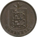 Guernsey, Double, 1911, Heaton, Bronze, AU(50-53), KM:10