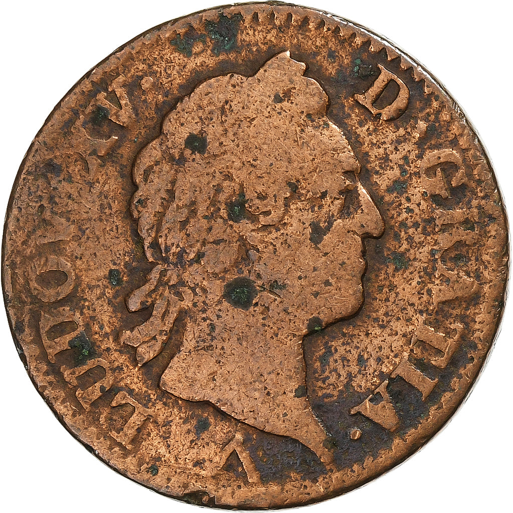 Francja, Louis XV, Sol à la vieille tête, 1770, Lille, Miedź, VF(20-25)