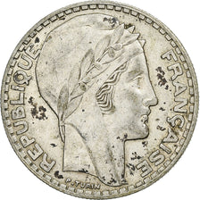 Frankrijk, 20 Francs, Turin, 1933, Paris, Zilver, ZF, Gadoury:852, KM:879