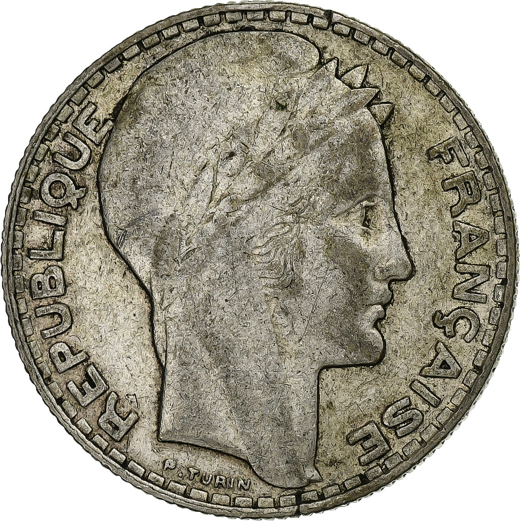Francia, 10 Francs, Turin, 1931, Paris, Plata, BC+, Gadoury:801, KM:878