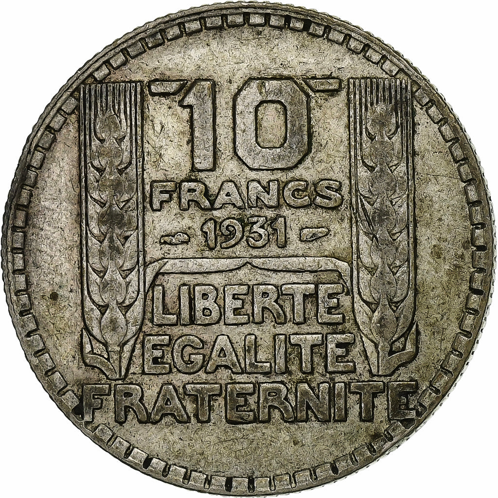Francia, 10 Francs, Turin, 1931, Paris, Plata, BC+, Gadoury:801, KM:878
