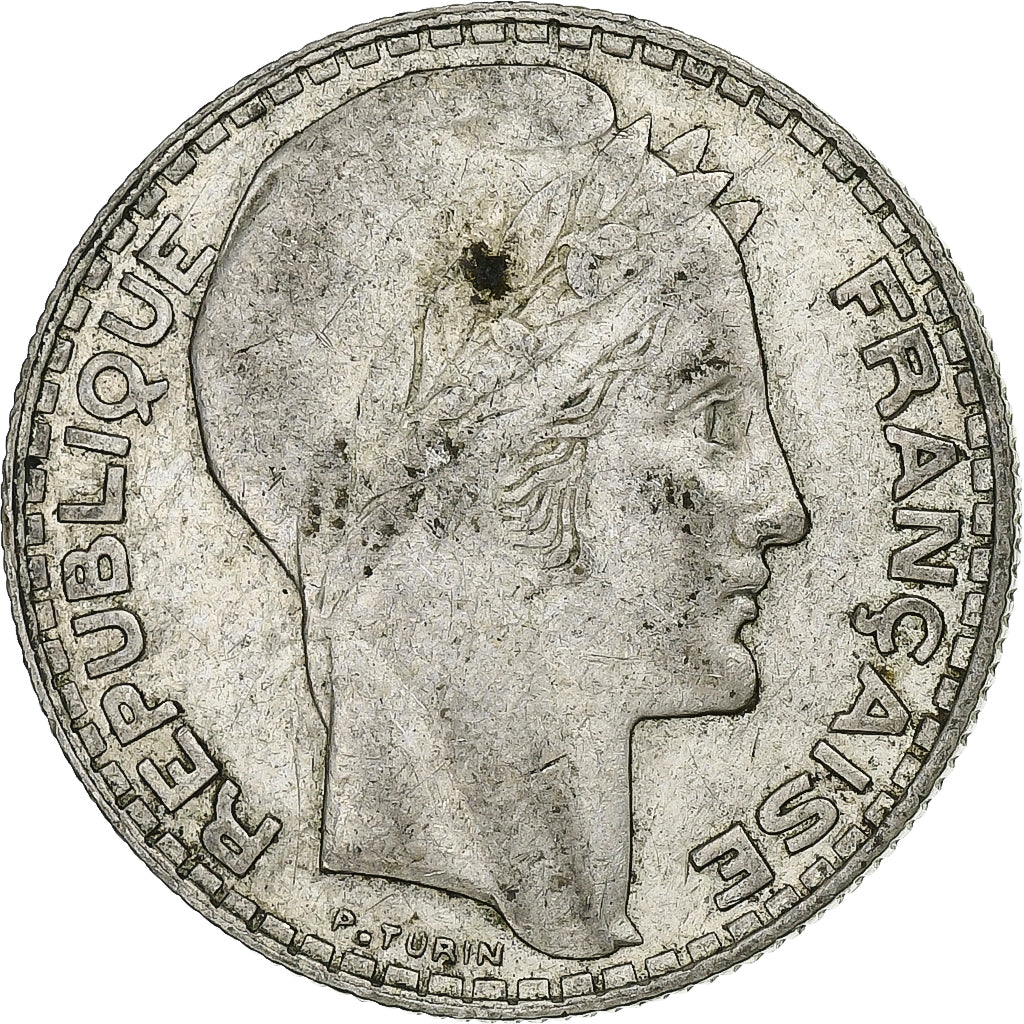 Francia, 10 Francs, Turin, 1934, Paris, Plata, BC+, Gadoury:801, KM:878