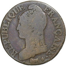 France, Decime, Dupré, AN 4, Paris, Petit module, Cuivre, TB, Gadoury:184