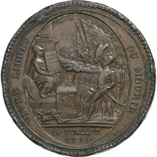France, Monneron de 5 Sols, 1792, Bronze, VF(30-35)