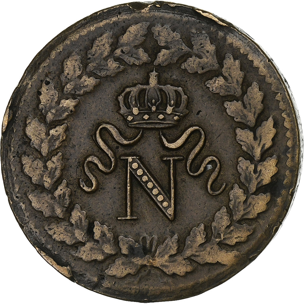 Francia, Napoleon I, Décime., 1814., Strasbourg, Rame, BB, Gadoury:195b, KM:700