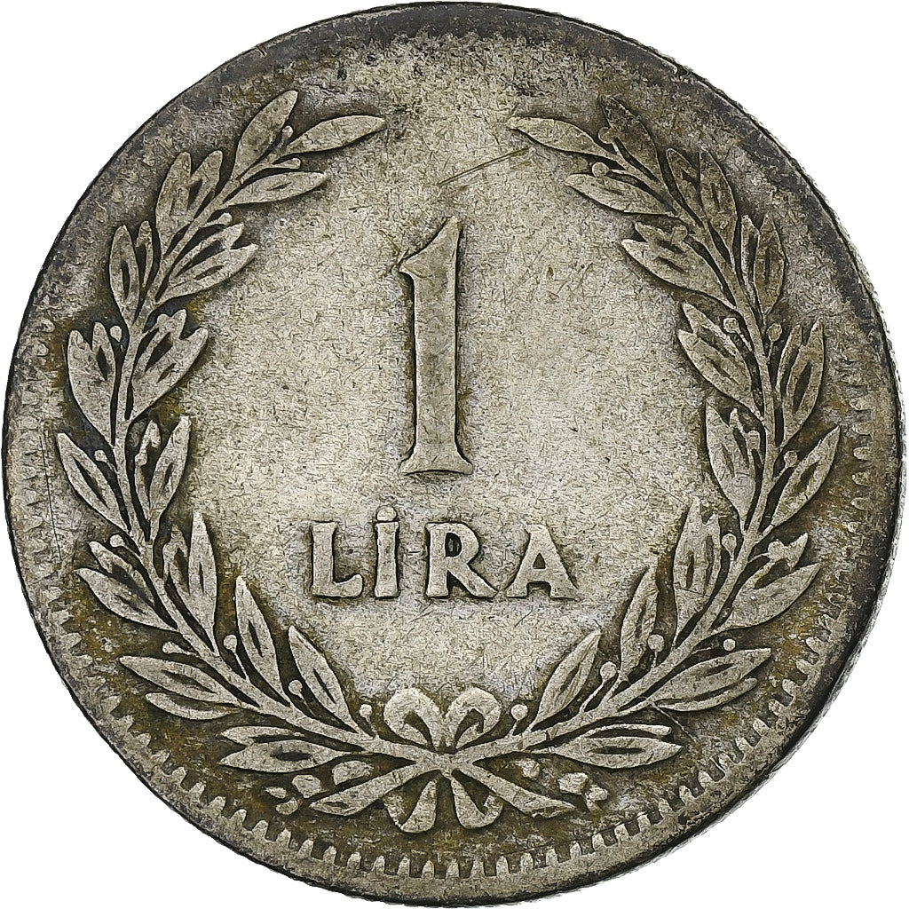 Turkije, Lira, 1947, Zilver, FR+, KM:883