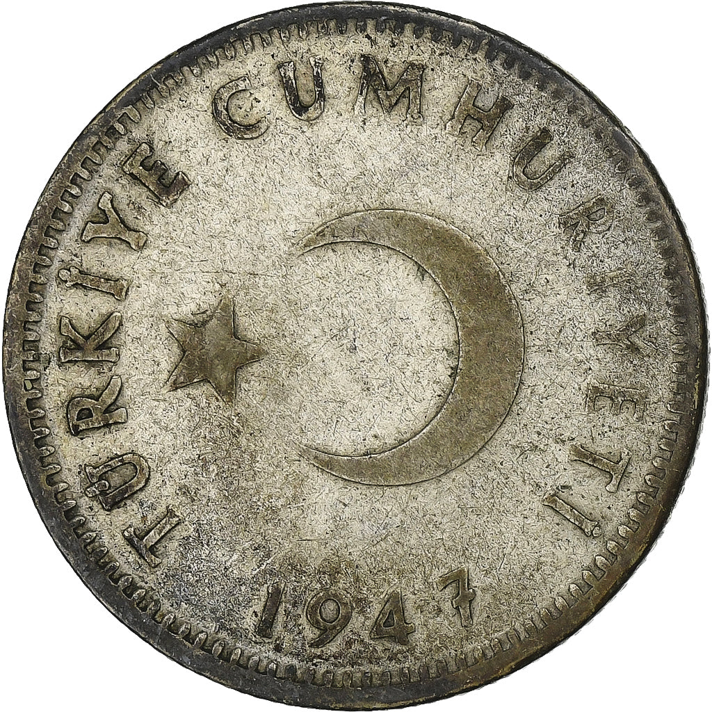 Turquie, Lira, 1947, Argent, TB+, KM:883