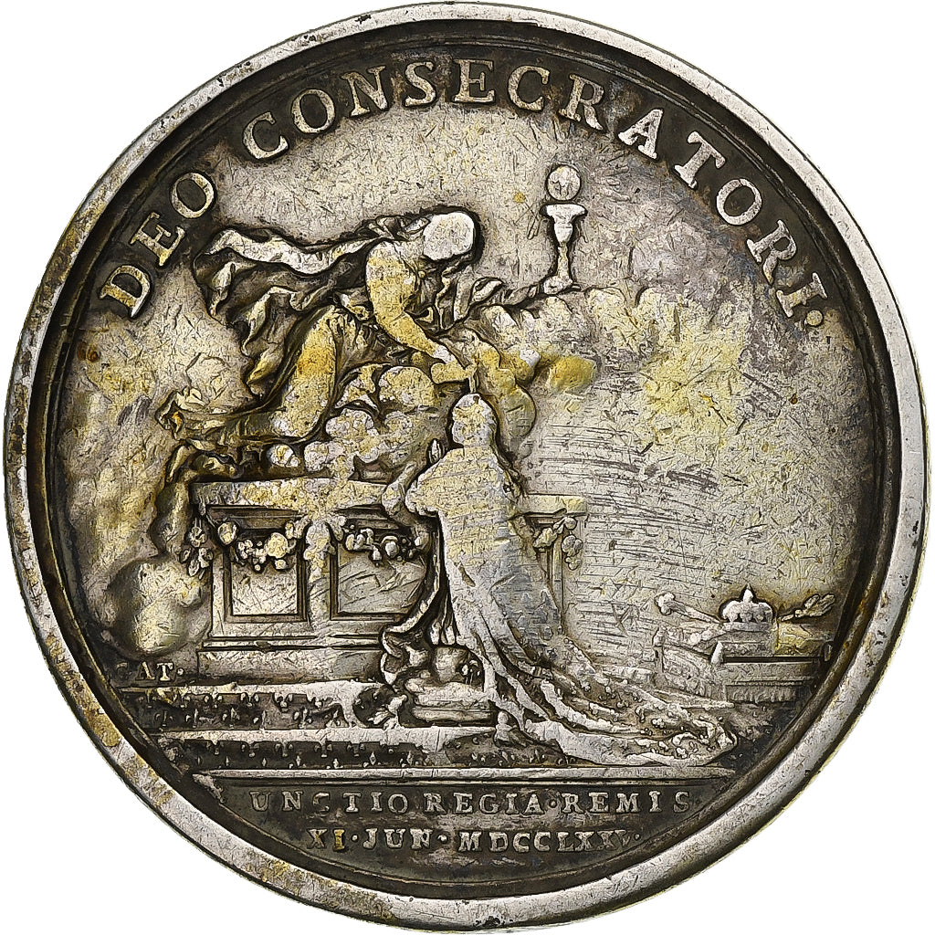 Frankrijk, Medaille, Louis XVI, Sacre à Reims, 1775, Zilver, Duvivier, FR+