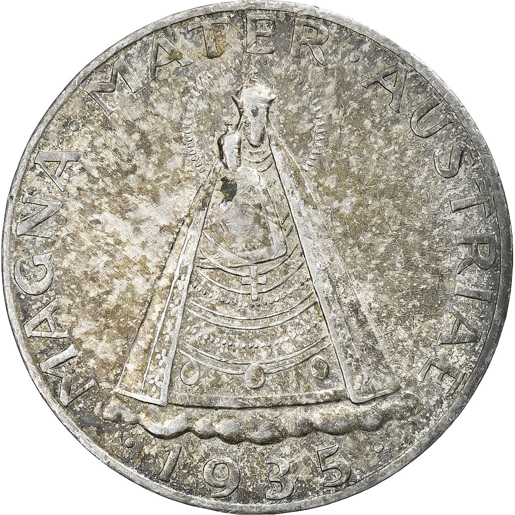 Austria, 5 Schilling, Virgin of Mariazell, 1935, Vienna, Silver, AU(50-53)