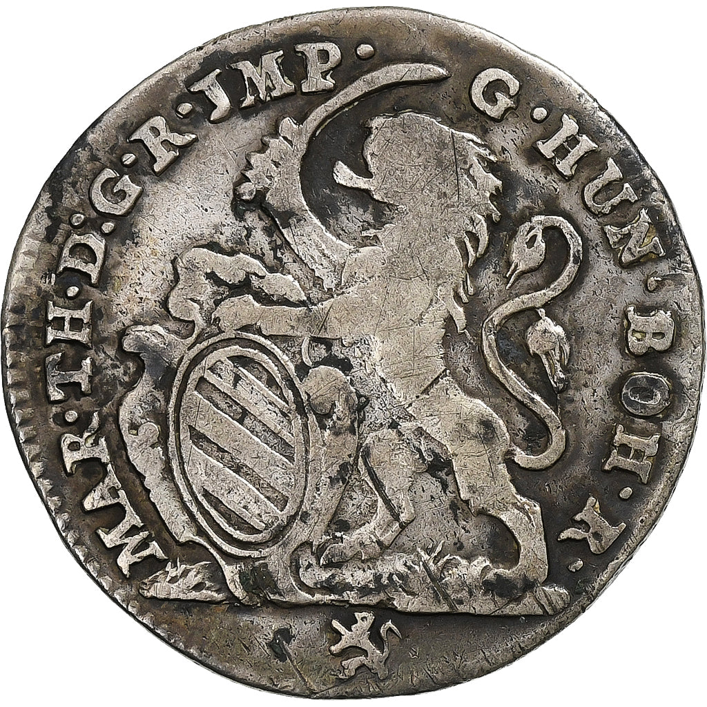 Austrian Netherlands, Maria Theresa, Escalin, 1753, Bruges, Silver, VF(30-35)