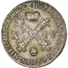 Paesi Bassi austriaci, François II, 14 Liards, 1793, Brussels, Argento, BB+
