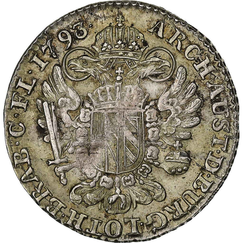 Paesi Bassi austriaci, François II, 14 Liards, 1793, Brussels, Argento, BB+