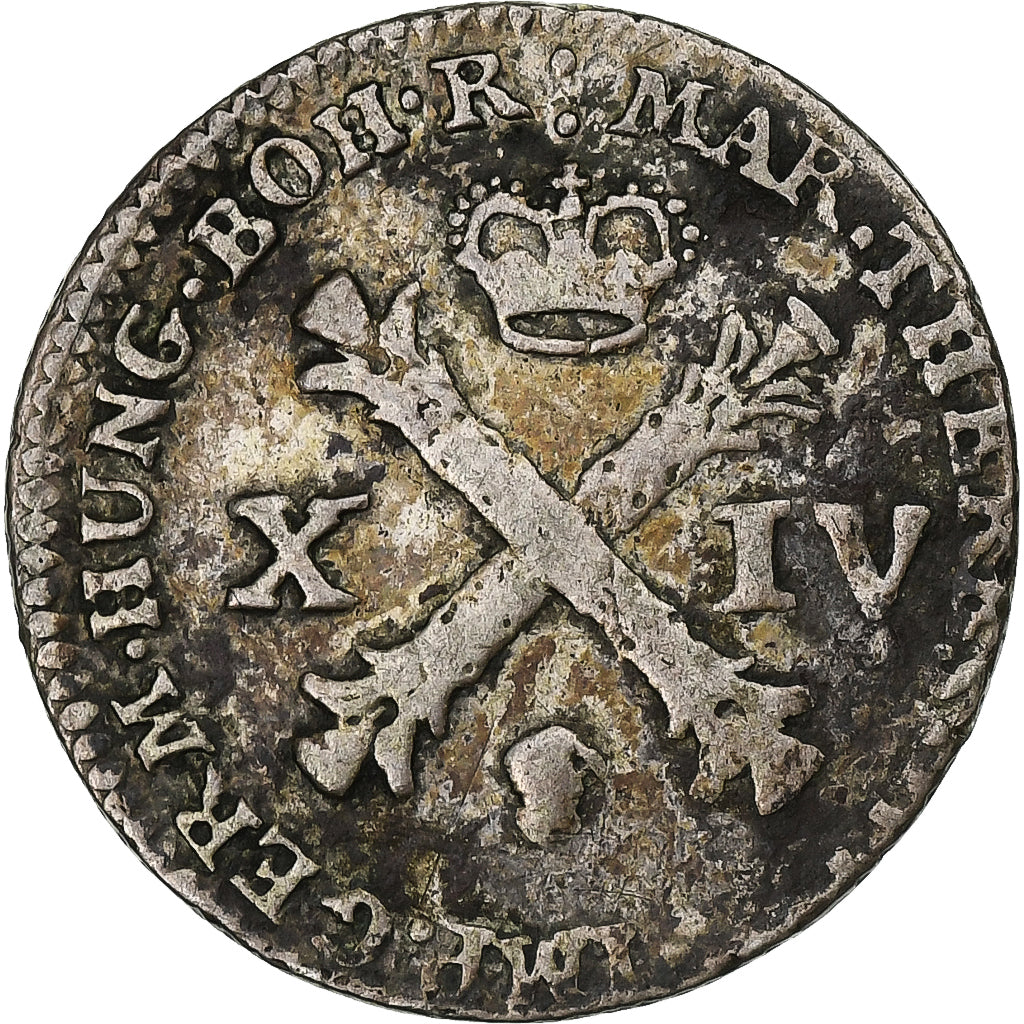 Austrian Netherlands, Maria Theresa, 14 Liards, 1758, Brussels, Silver