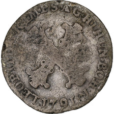 Austrian Netherlands, Leopold II, 10 Liards, 1791, Brussels, Billon, F(12-15)