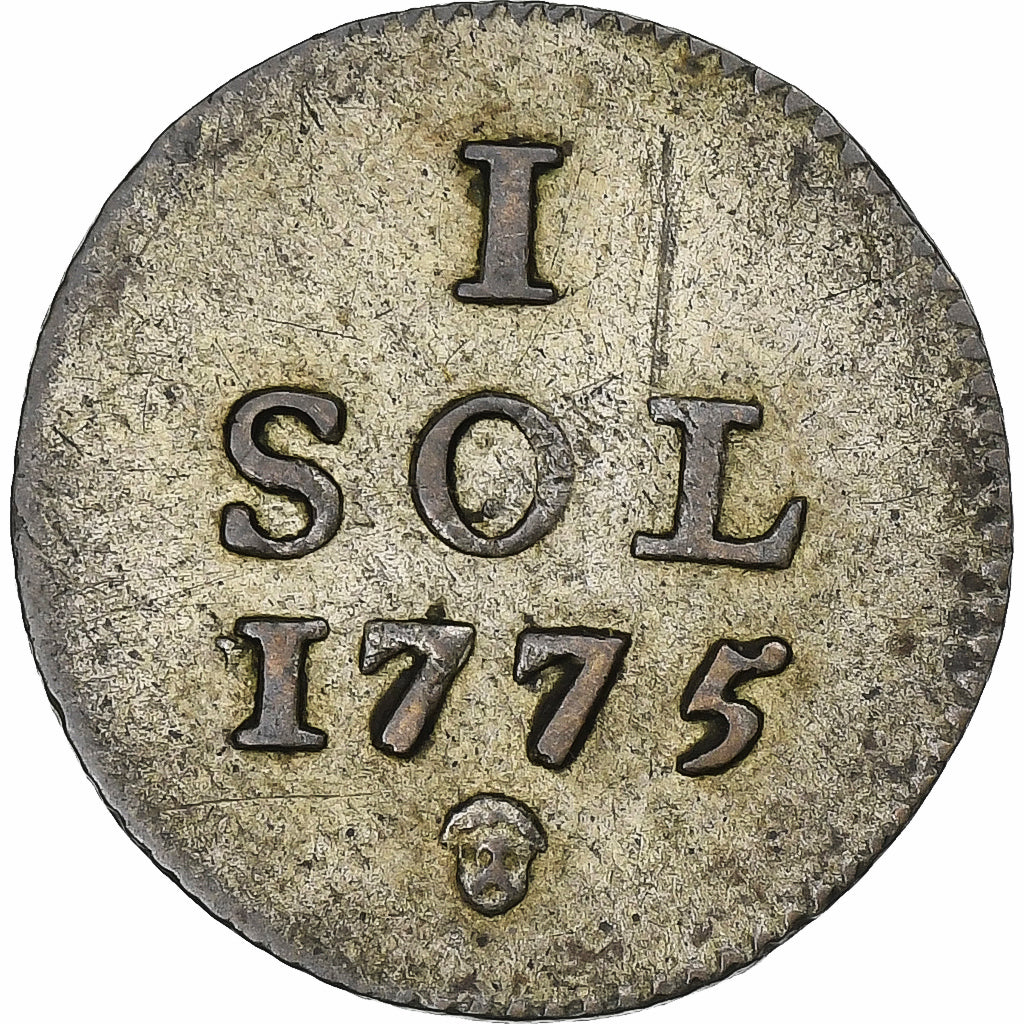 Luxembourg, Maria Theresa, Sol, 1775, Brussels, Billon, EF(40-45), KM:6