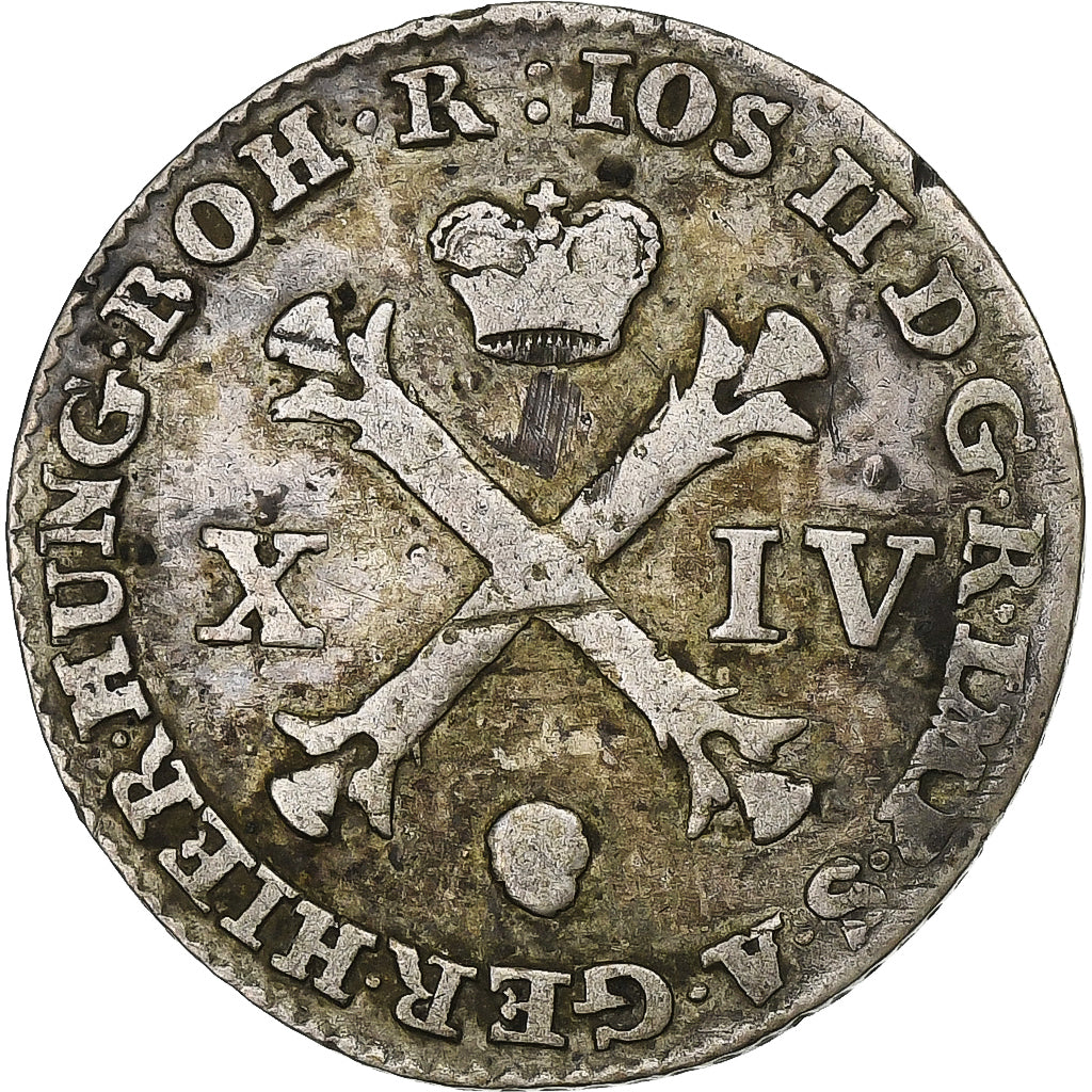 Austrian Netherlands, Joseph II, 14 Liards, 1789, Brussels, Silver, VF(30-35)