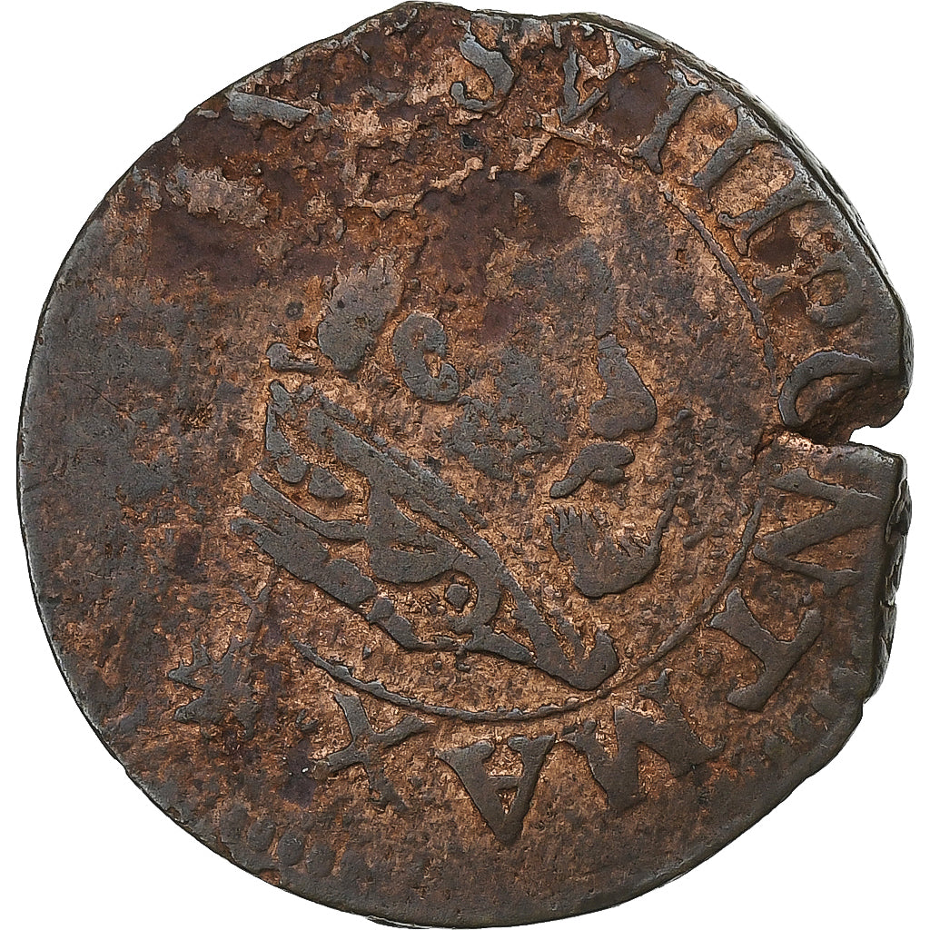 County of Venaissin, Urban VIII, Quattrino, 1636, Avignon, Copper, VF(20-25)