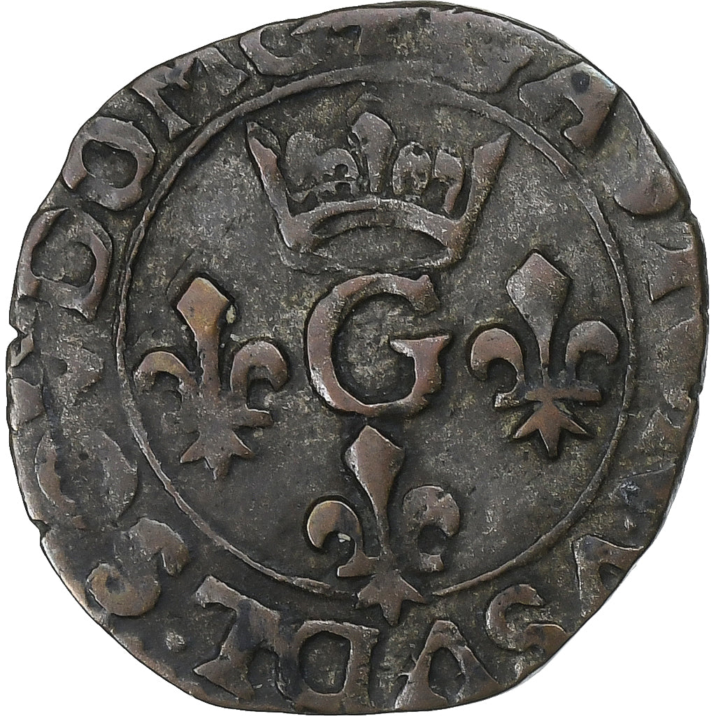 Księstwo Dombes, Gaston d'Orléans, Liard, 1642, Trévoux, Miedź, AU(50-53)