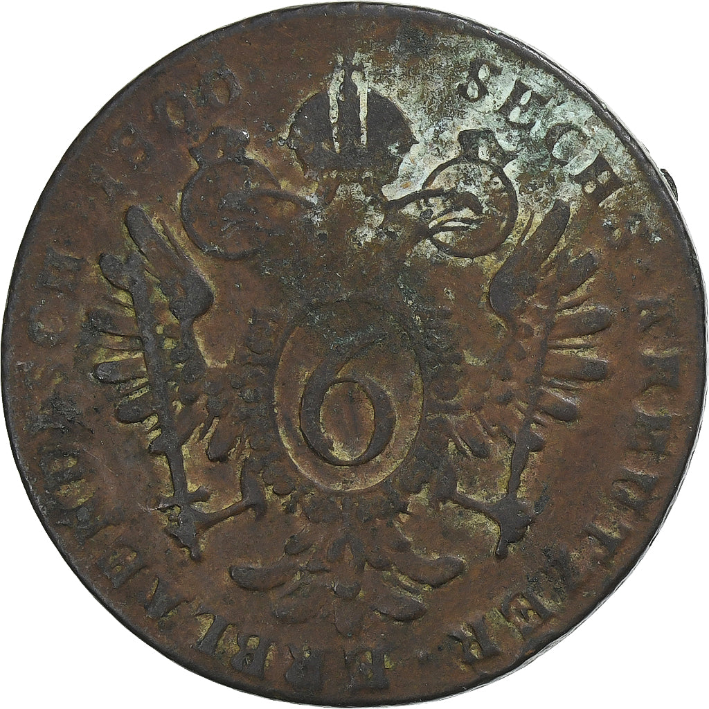 Austria, Franz II, 6 Kreuzer, 1800, Kremnica, Copper, VF(20-25), KM:2128