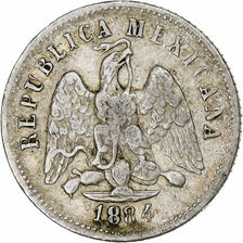 Mexico, 10 Centavos, 1884, Zacatecas, Silver, VF(30-35), KM:403.10
