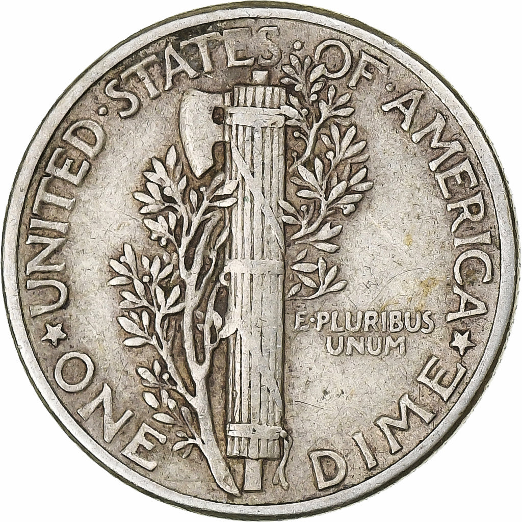 Vereinigte Staaten, Dime, Mercury, 1944, Philadelphia, Silber, SS, KM:140
