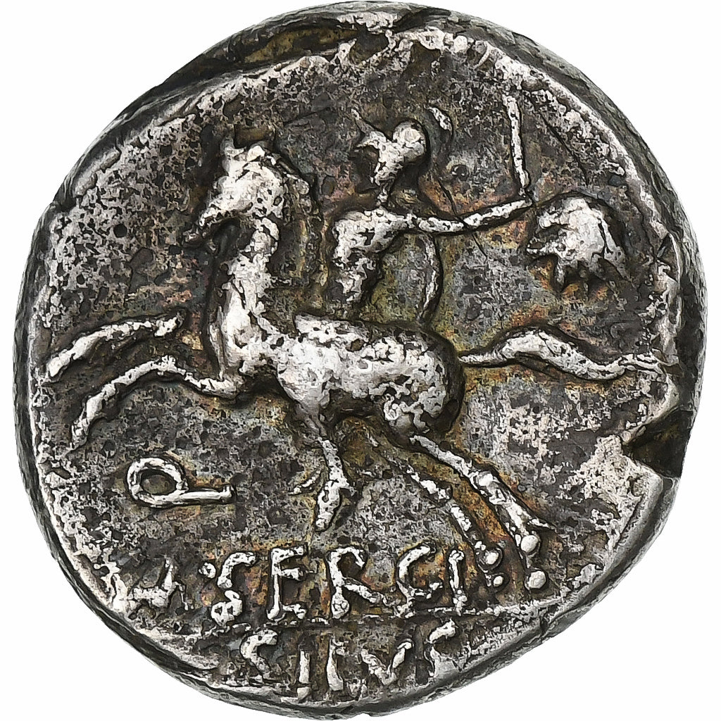 Sergia, Denarius, 116-115 BC, Rome, Silver, VF(30-35), Crawford:286/1