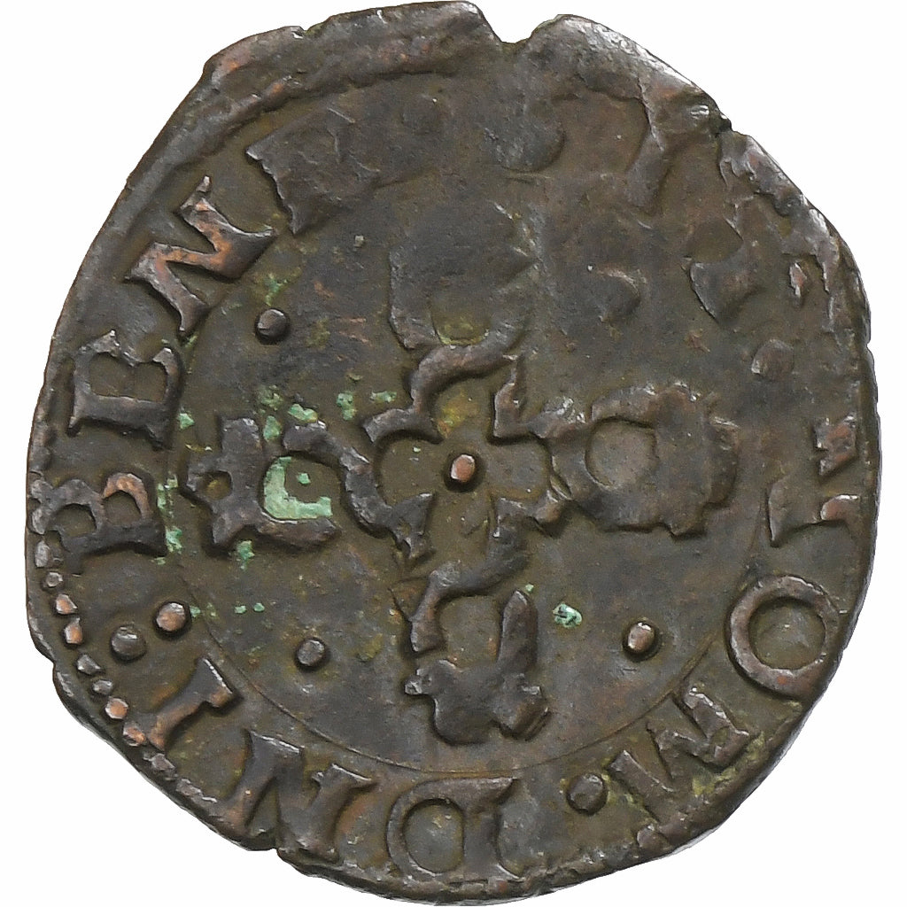Kingdom of Navarre, Henri III, Liard, 1581-1587, Saint-Palais, Biglione, MB+