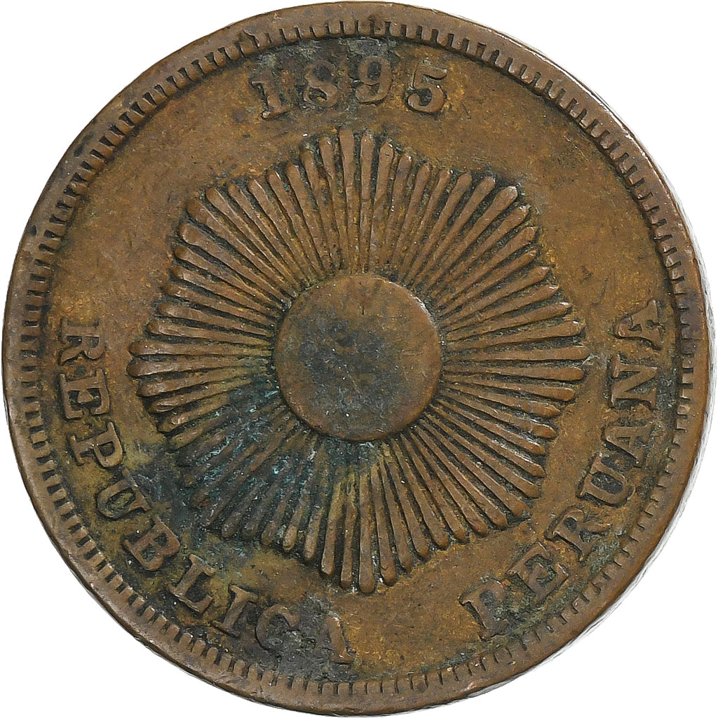 Peru, 2 Centavos, 1895, Cobre, VF(30-35), KM:188