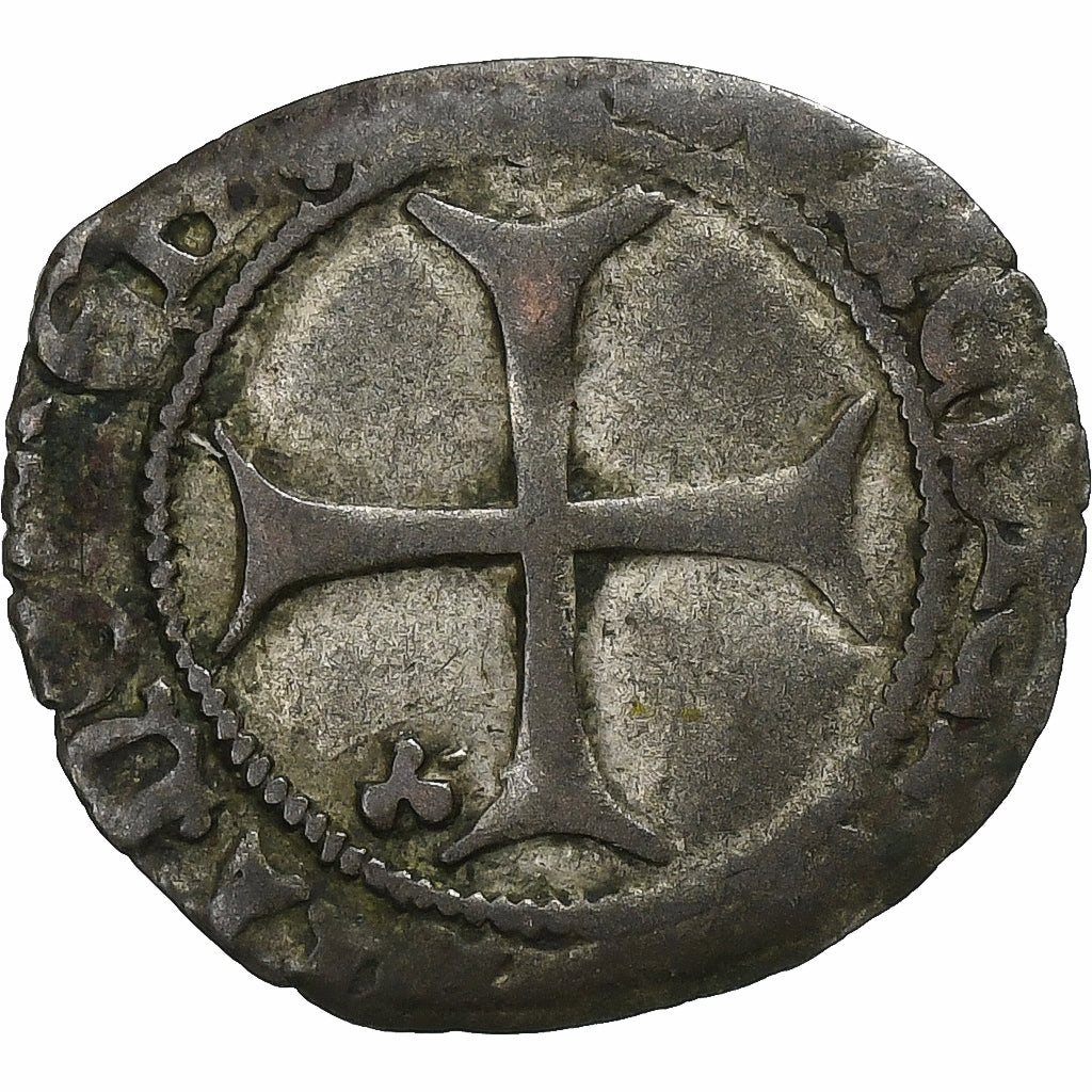 France, Charles VIII, Liard au dauphin, 1483-1488, Lyon, Billon, VF(30-35)