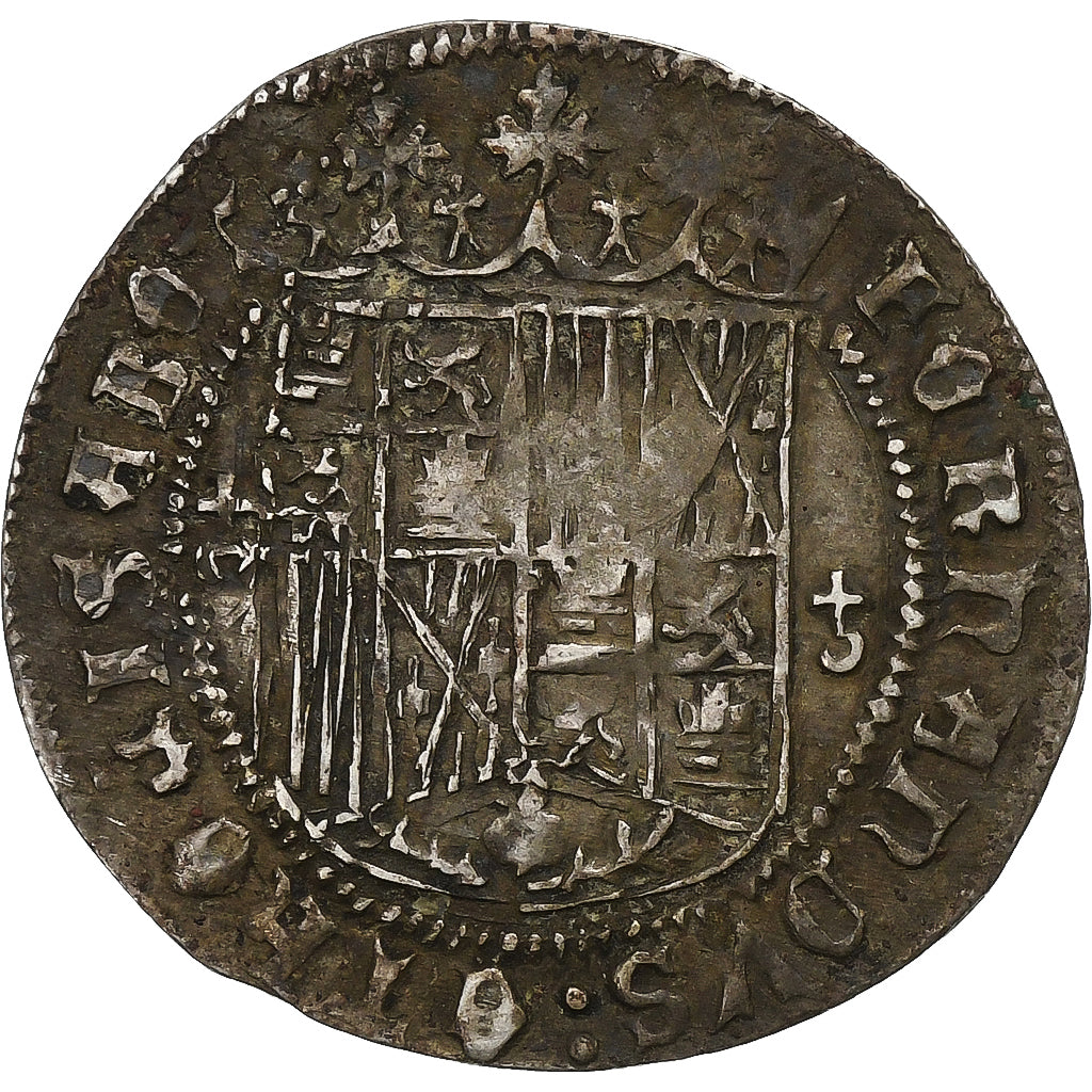 Spagna, Ferdinand & Isabella, Real, 1520-1566, Cuenca, Argento, MB+