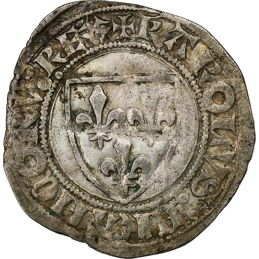 France, Charles VI, Blanc Guénar, 1389-1422, Paris, Billon, TB+, Duplessy:377A