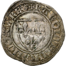 France, Charles VI, Blanc Guénar, 1389-1422, Paris, Billon, TB+, Duplessy:377A