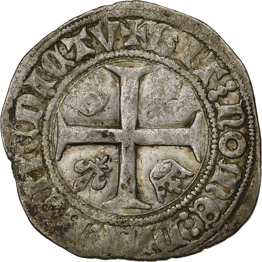 France, Charles VI, Blanc Guénar, 1389-1422, Paris, Billon, TB+, Duplessy:377A