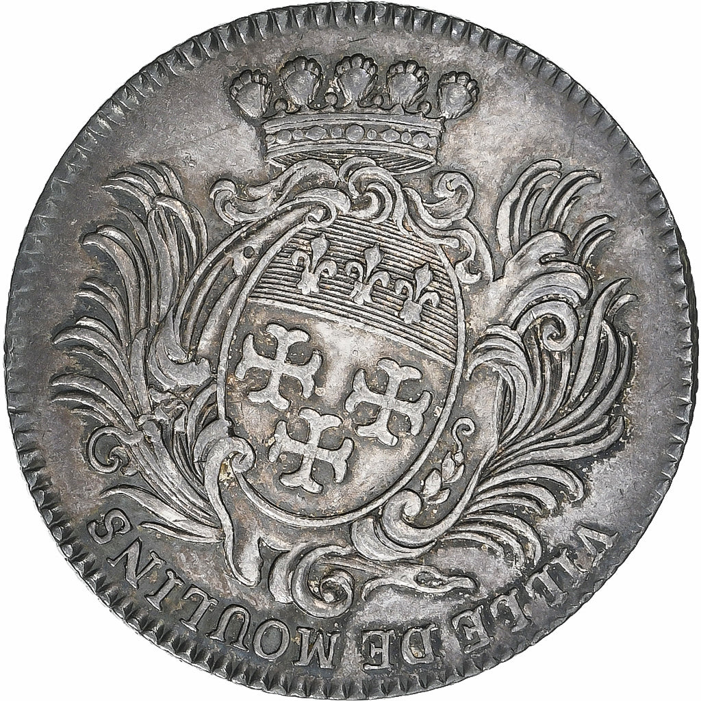 Francja, Token, Ludwik XV, Ville de Moulins, 1747, Srebro, AU(55-58)