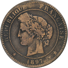 France, 10 Centimes, Cérès, 1897, Paris, Torche, Bronze, VF(30-35)
