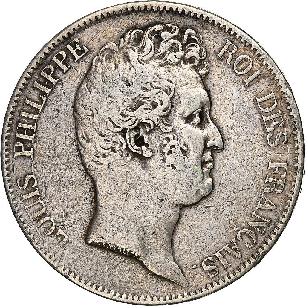 Francia, Louis-Philippe, 5 Francs, 1830, Lyon, Argento, MB+, Gadoury:675