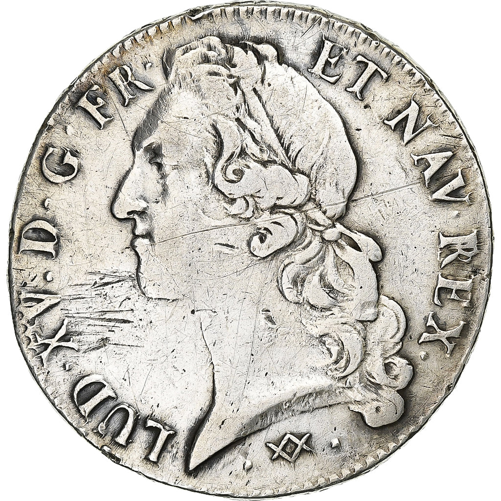 Francia, Louis XV, Écu au bandeau, 1750, Bordeaux, Plata, BC+, Gadoury:322