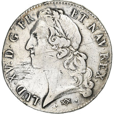 Francia, Louis XV, Écu au bandeau, 1750, Bordeaux, Plata, BC+, Gadoury:322