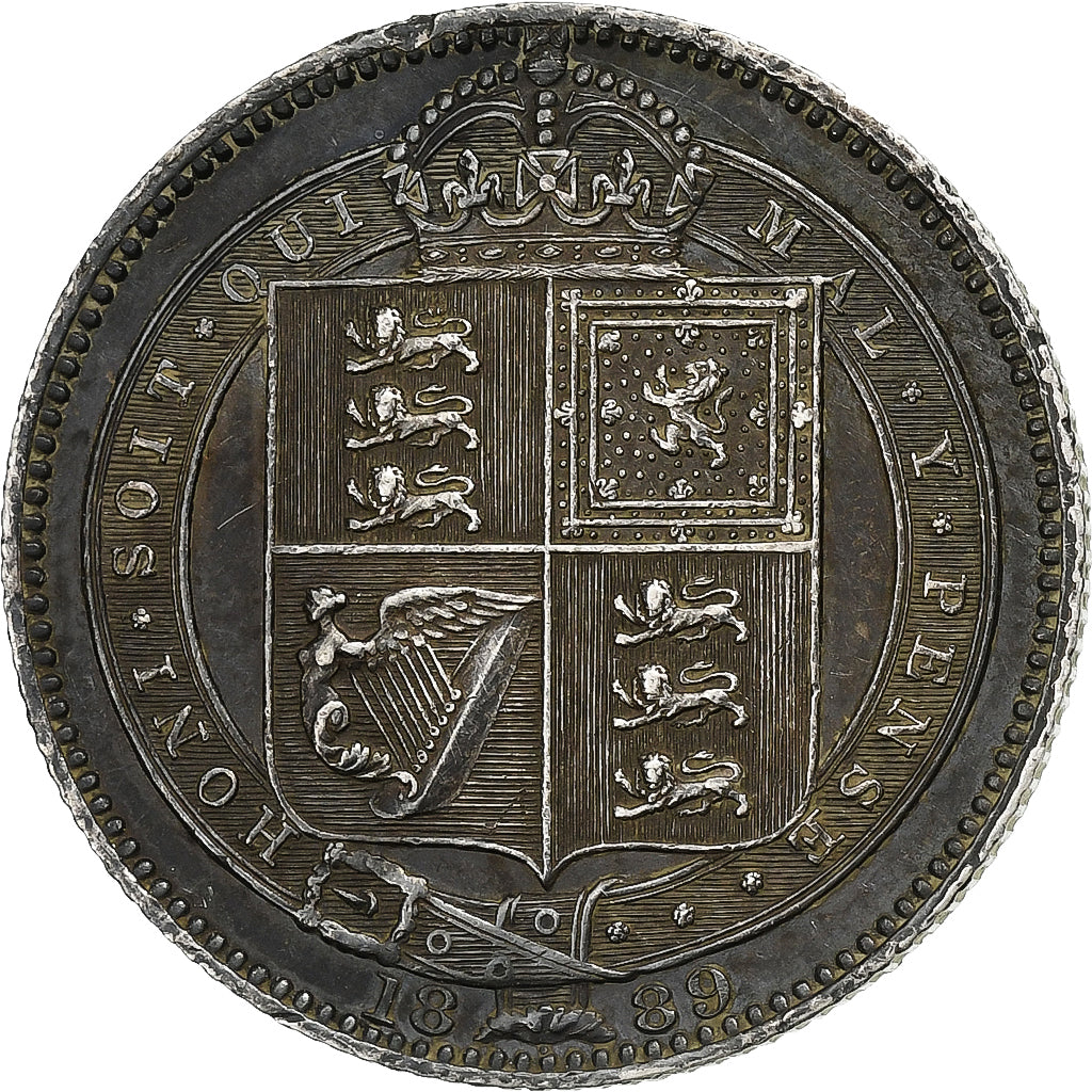 Reino Unido, Victoria, Shilling, 1889, London, Plata, MBC+, Spink:3927, KM:774