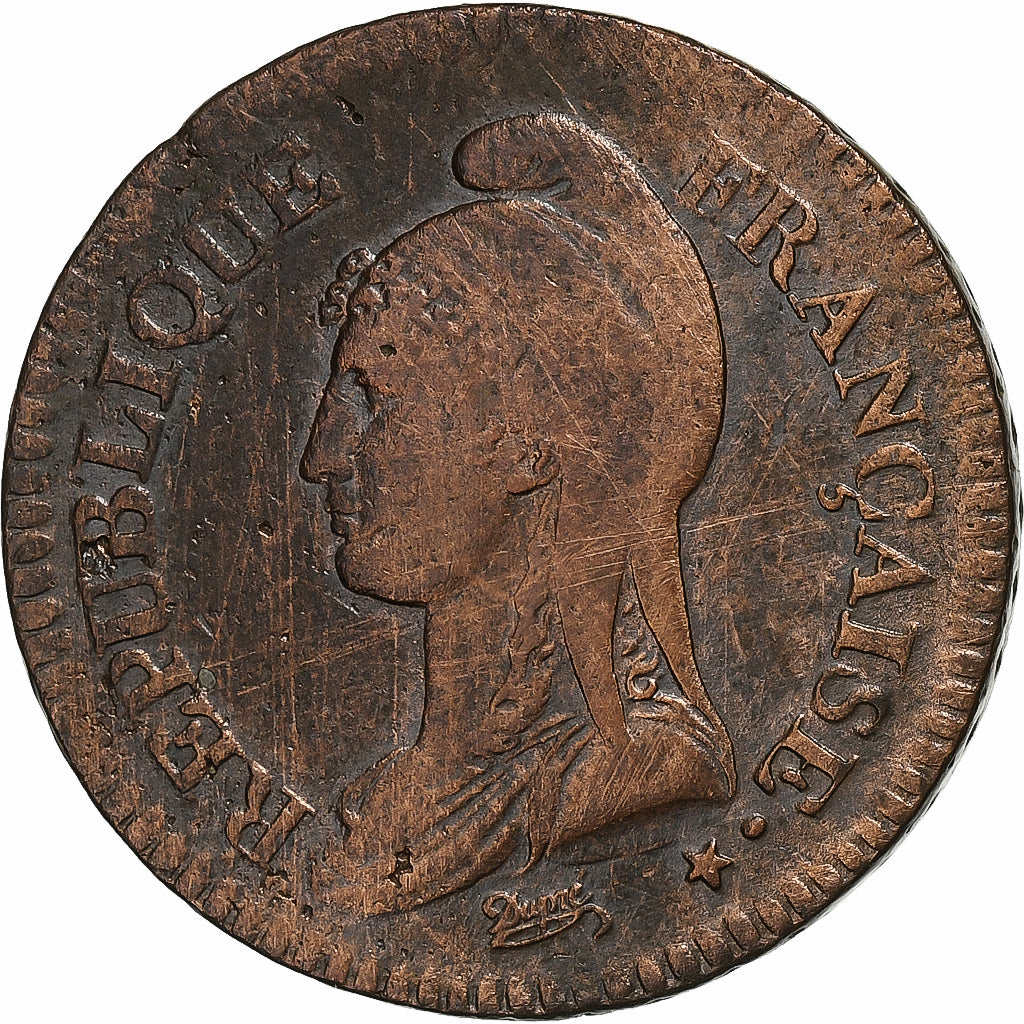 Frankreich, Decime, Dupré, AN 5, Lille, Kupfer, SS, Gadoury:187, KM:640