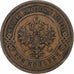 Rússia, Nicholas II, 3 Kopeks, 1911, Saint Petersburg, Cobre, EF(40-45)